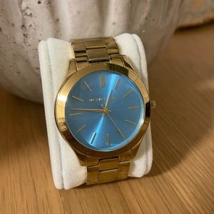 Michael Kors gold and blue watch